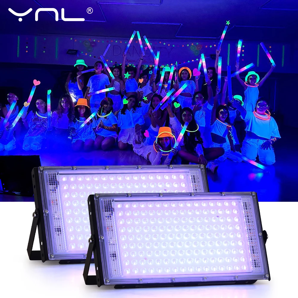 395nm 400nm LED UV Proiettore 50W 100W 150W LED Stage Blacklight 220V Impermeabile Ultravioletto Fluorescente Party Stage Backlight