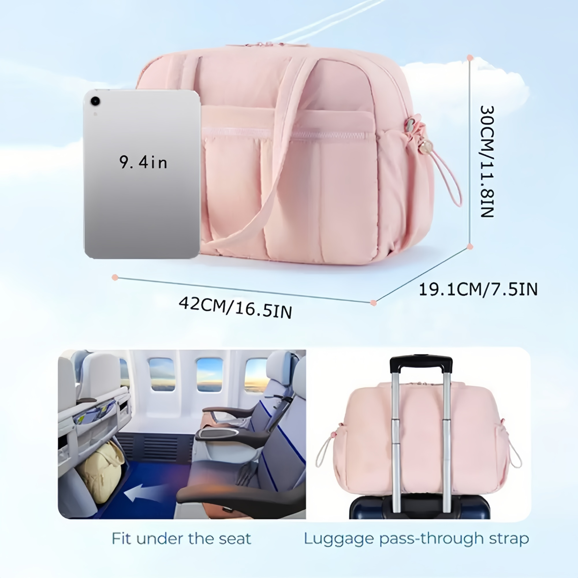 Uitbreidbare reistas - Stijlvolle, draagbare sporttas met oversized schoenencompartiment die lichtgewicht plunjezak opvouwt