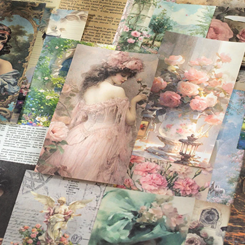 100Pcs/book Collage Art Light Material Paper Anime Style DIY Craft Background Decoration Material Paper