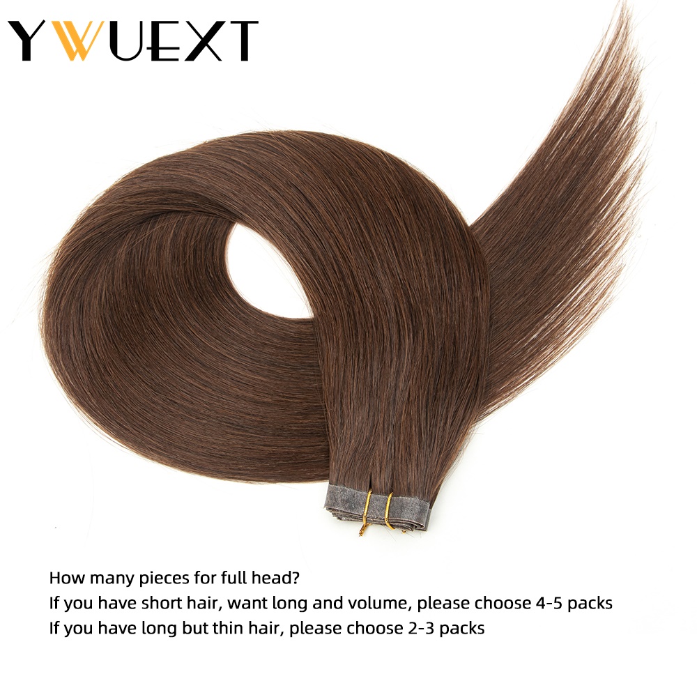 目に見えないロングテープ PU スキン横糸人毛バンドル接着剤なし本物の自然な髪シームレス 12-20 インチ 80 センチメートル横糸サロン供給