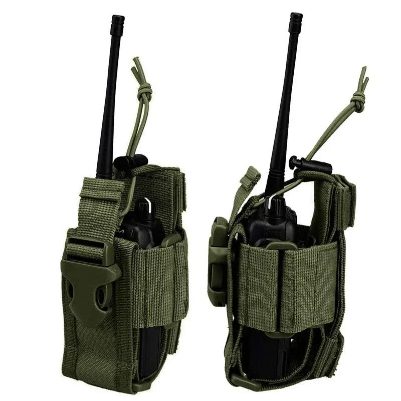 Bolsa de soporte táctica para walkie-talkie, bolsa de Radio Molle, paquete de cintura de nailon, bolsillo colgante, accesorios de caza