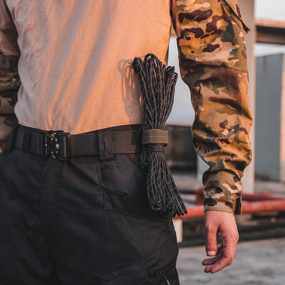 Guantes de nailon multiusos, guantes de trabajo con gancho, Clip de seguridad, cuerda de escalada táctica para exteriores, colgante para acampar, Camping al aire libre