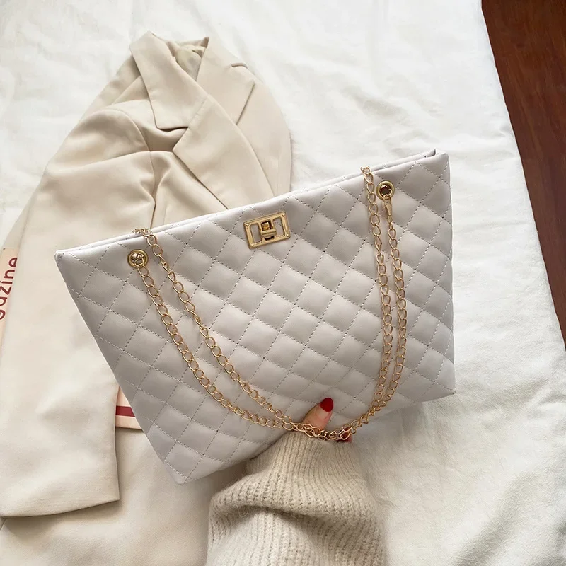 Sacolas para mulheres couro do plutônio diamante treliça bolsa personalidade grande capacidade axilas bolsa de ombro designer