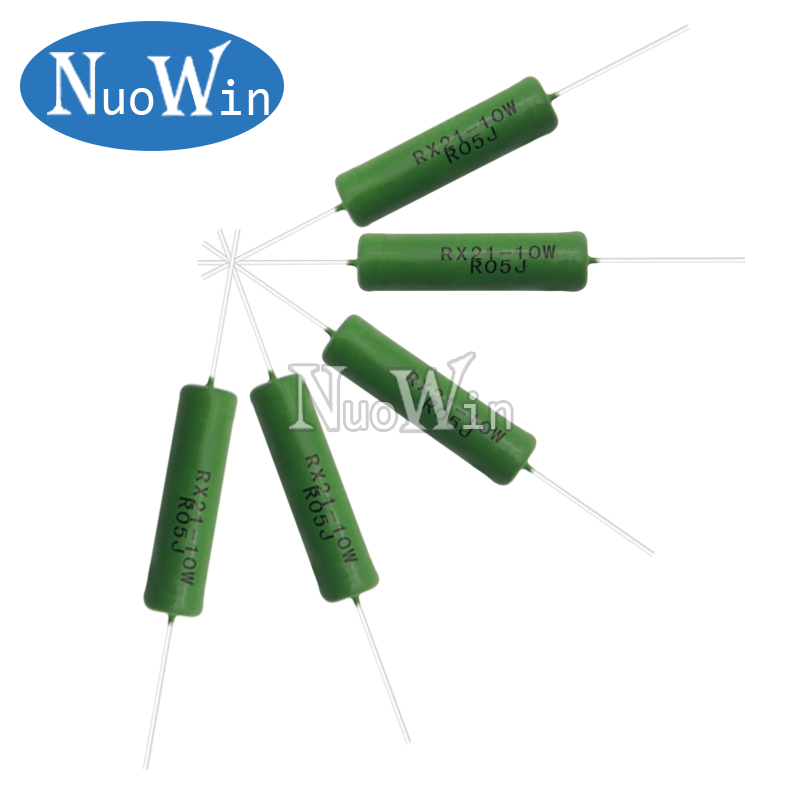 5PCS/Lot RX21 10W Wire Wound 5% Resistance 1R 10R 100R 1K 10K 12K 15K 20R 22R 24R 27R 33R 36R Resistor RX21-10W 1 10 100 ohms