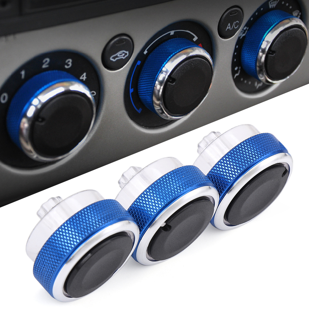 3 Stuks Per Set Aluminium Auto Styling Airconditioning Knop Ac Knop Warmte Controle Schakelaar Knop Voor Ford Focus Mk2 Mk3