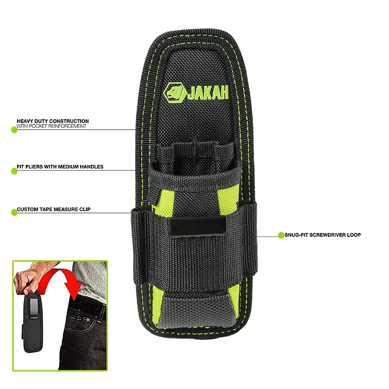 Jakah Small Tool Holder, Min Work Organizer Tool Pouch and Knife Holder with Snap Clip Mini Electrican Tool Holder HL058