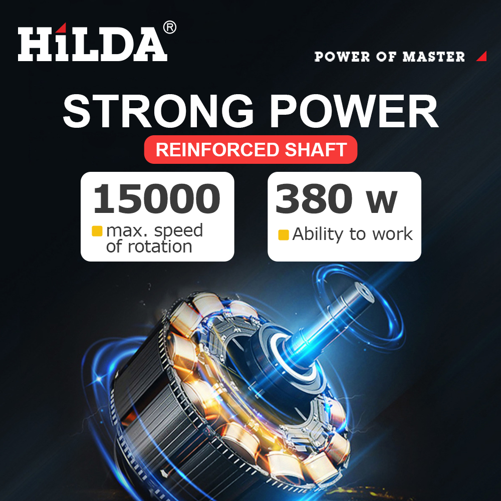 HILDA Ceramic Tile Beauty Sewing Tool 380W Electric Straight Grinder 6 Variable Speeds Cleaning Machine Grinder Sander Polisher