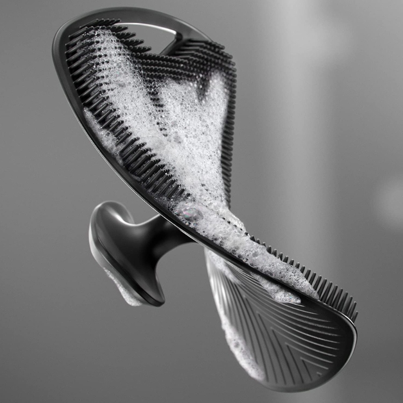 Dropshipping ซิลิโคนแปรงทำความสะอาดด้วยตนเอง Body Cleansing Scrubber Shower Gentle Exfoliating แปรงนวดสำหรับชาย