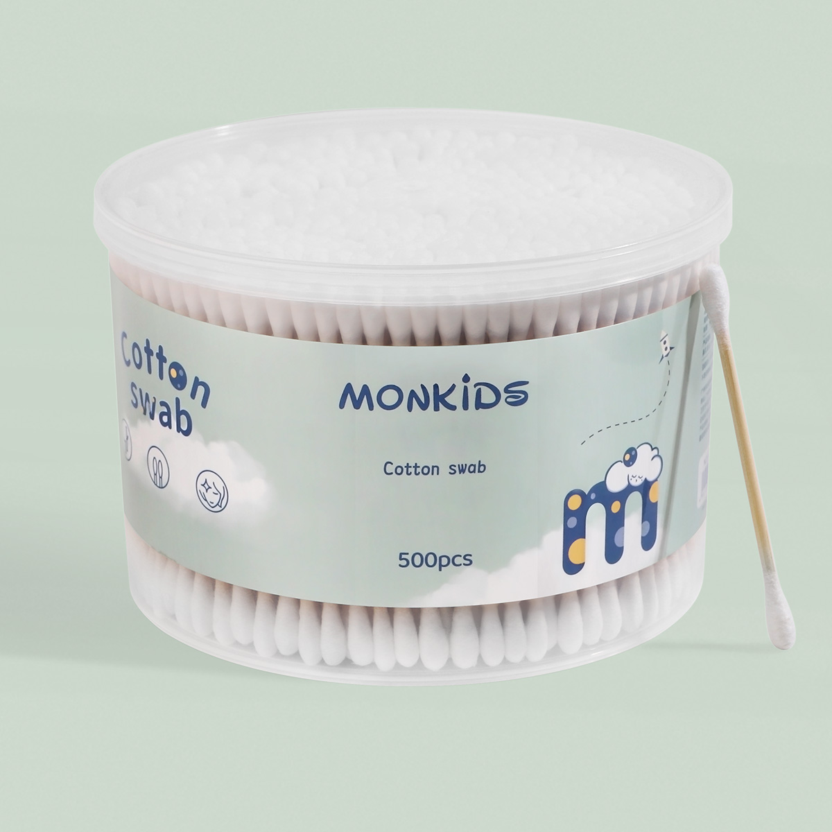 200/300/500 hisopos de algodón con cuchara para los oídos, herramientas multifuncionales de belleza y limpieza, limpieza de oídos, limpieza de maquillaje y precisión.
