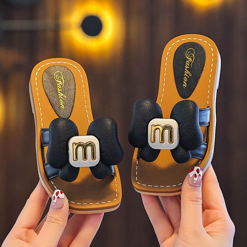 Pantoufles d'été pour enfants, chaussures de plage de dessin animé pour filles, semelle souple antidérapante