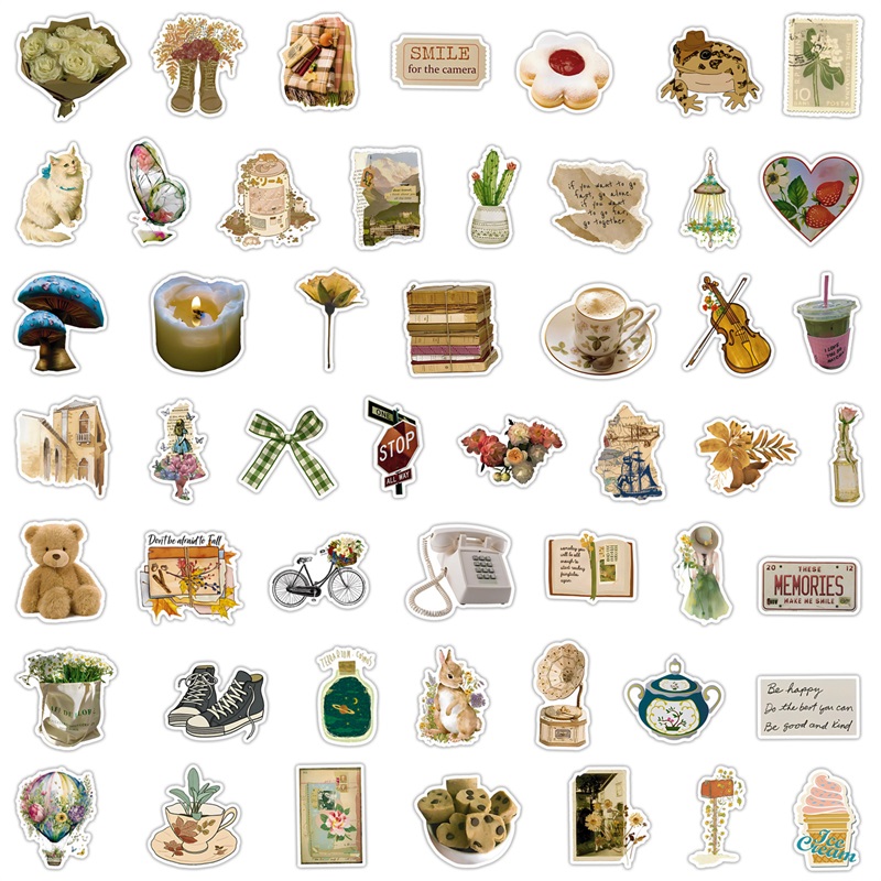 10/30/50/100PCS Art Life สติกเกอร์การ์ตูนความงาม PVC ตกแต่งเด็กเครื่องเขียน Scrapbooking อุปกรณ์โรงเรียนสําหรับเด็ก