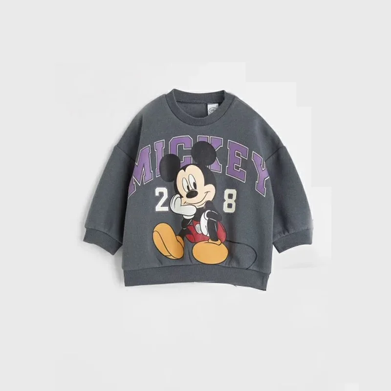 เสื้อลําลองเด็กวัยหัดเดินการ์ตูนเสื้อผ้าใหม่ Crewneck Mickey Mouse พิมพ์ Pullovers กางเกง 2 ชิ้นแขนยาว Tracksuits