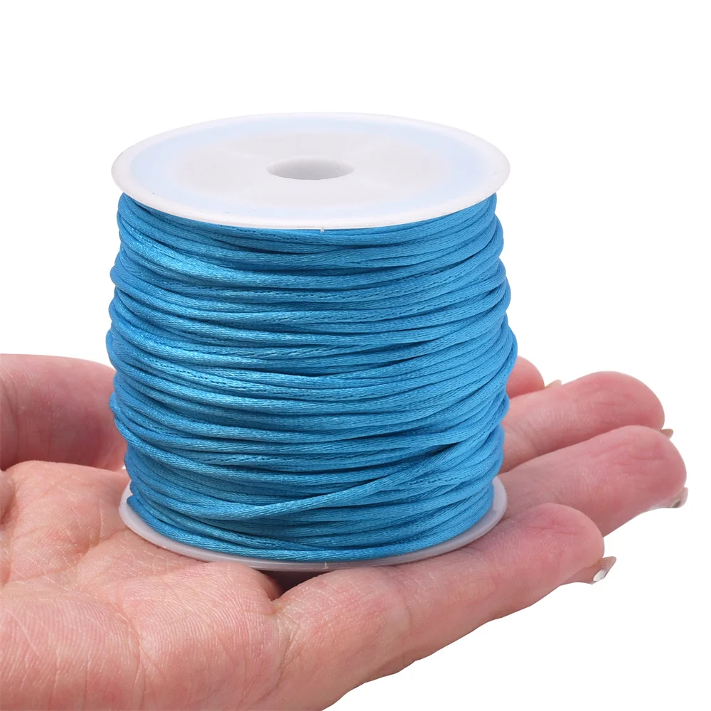 1.5 มม.หัตถกรรมซาติน Rattail สายไฟจากไนลอนสําหรับจีน Knot,Macramé,Trim,เครื่องประดับทํา 24 หลา