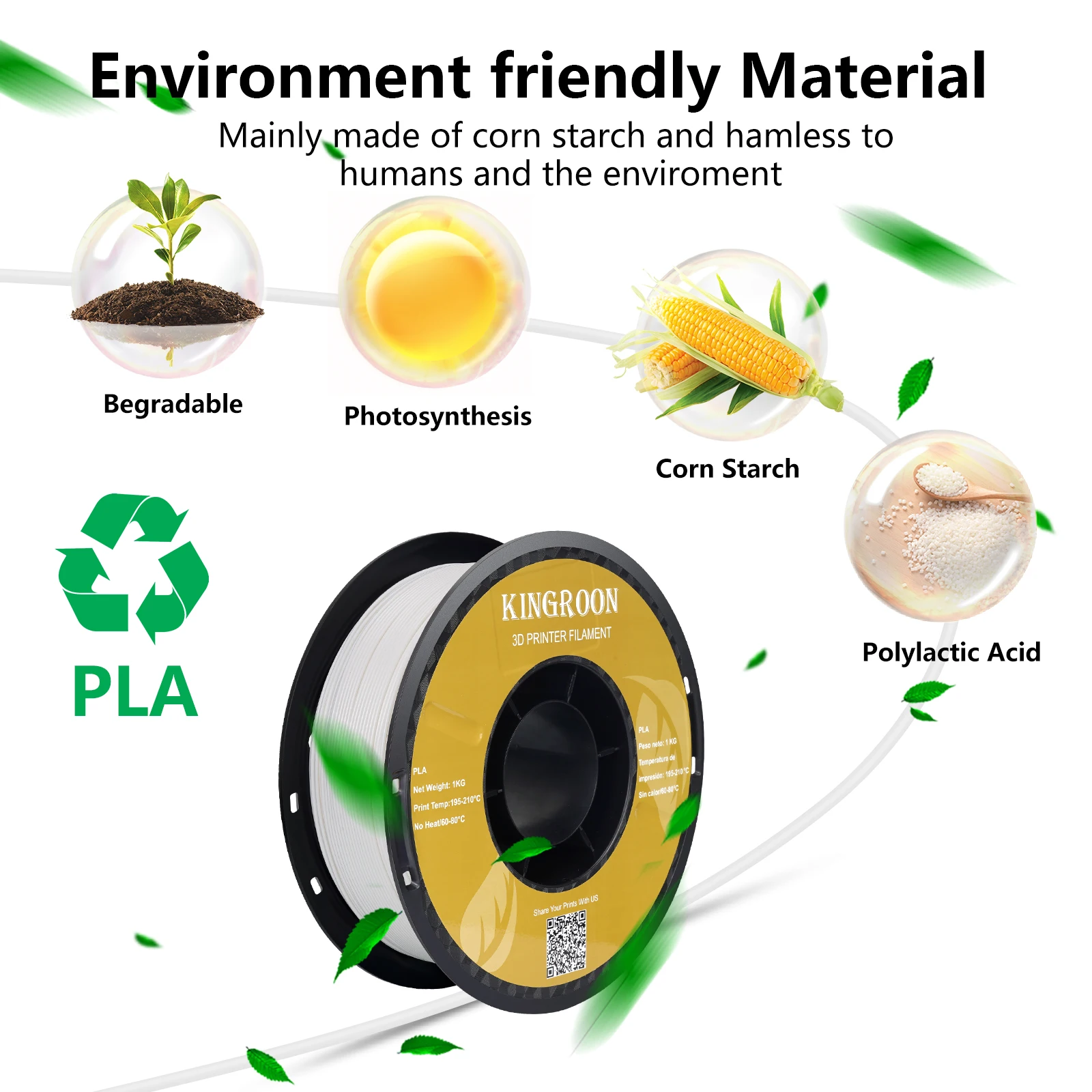 10KG/22LBS Multicolor PLA filament 1KG/Roll 1.75mm For 3D Printer Material for 3D Printing 3D Printer Filament Free Shipping
