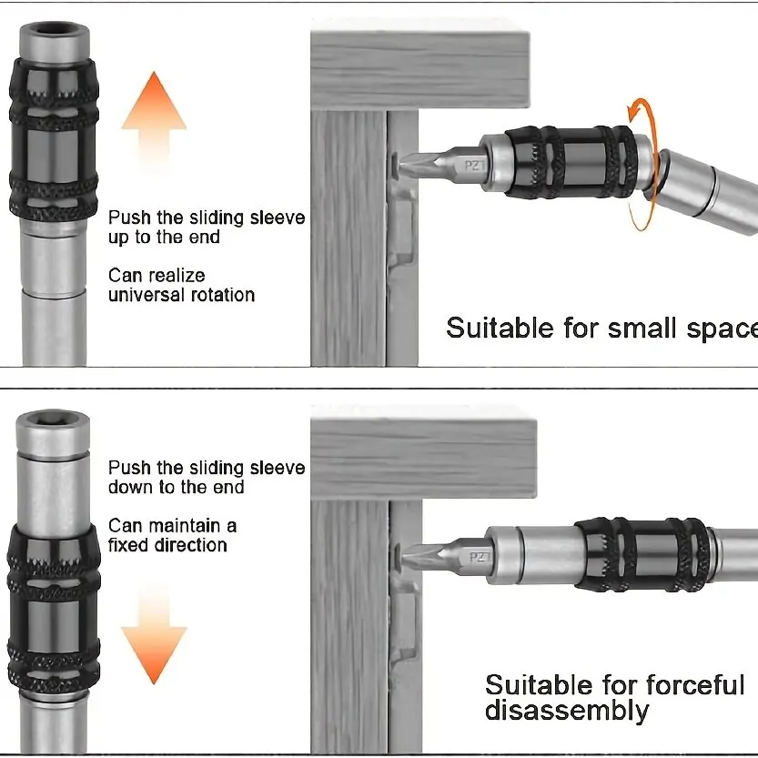 Hexagonal Handle Screwdriver with Variable Extension Rod Drill Bit Quick Release Electric Drill Driver Universal Extension Rod