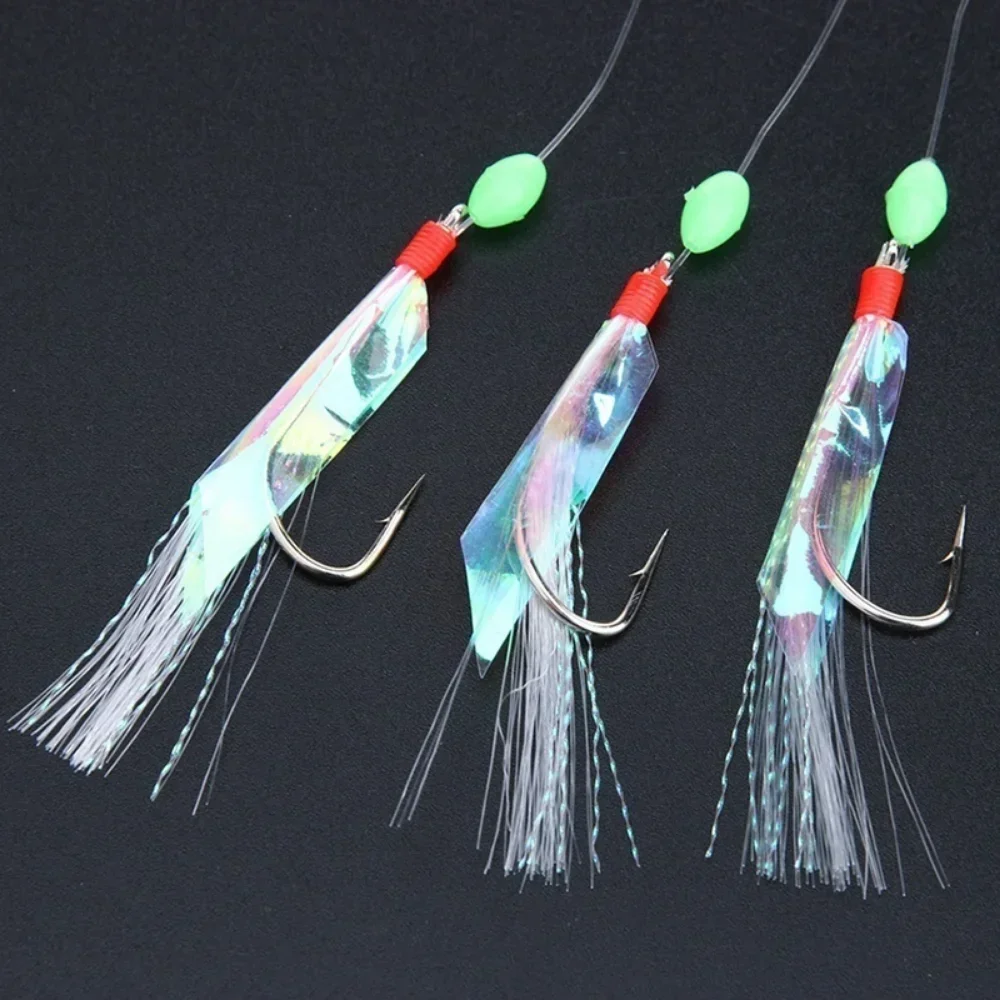5 pçs/set multi-cor macio silverskin conjunto de isca de pesca imitação de peixe camarão isca com cristal farpado gancho para variedade de peixes