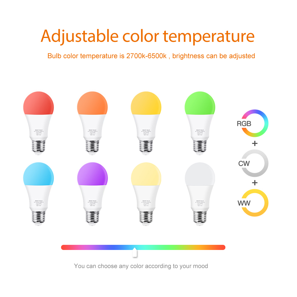 Tuya E27 Led-leuchten Birne RGB CW WW Wifi Led Lampe Alexa Smart Birne Kompatibel Mit Google Assistent Für Smart Home Dekoration