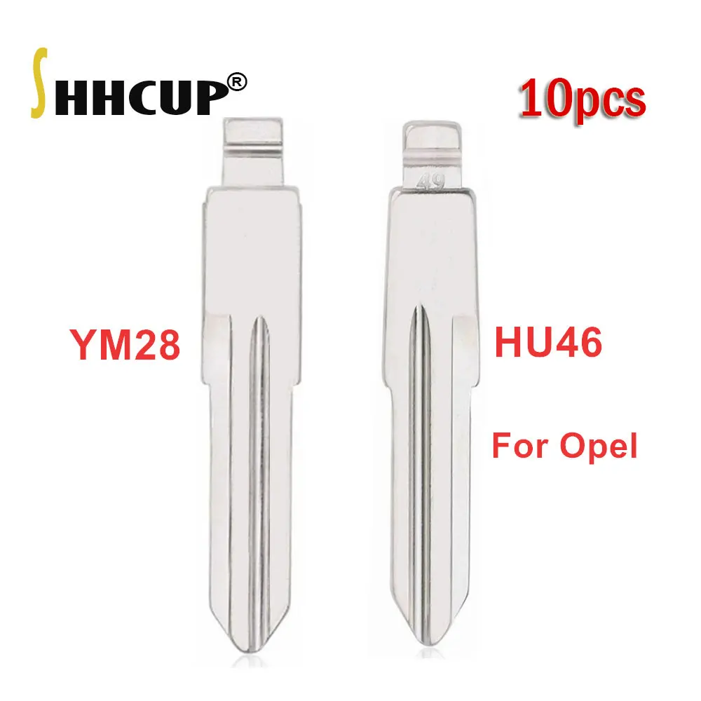 10szt Metal Uncut Blank Flip Remote Key Blade YM28 YM28FH HU46 Blade dla Opel Chevrolet dla KEYDIY KD Xhorse VVDI JMD Remote Key