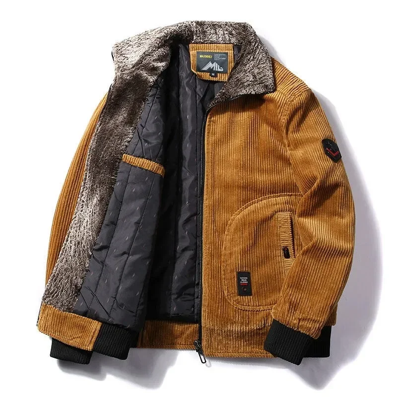 Jaqueta de inverno masculina blusão térmico plus size quente inverno veludo jaquetas e casacos gola de pele casual outwear