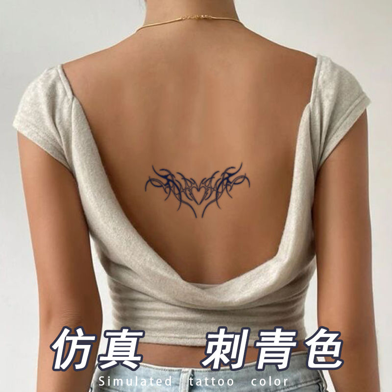 Pegatinas de tatuaje de corazón de jugo de hierbas para mujeres, tatuajes temporales para brazo y muslo, tatuaje falso resistente al agua, pegatinas de tatuaje Sexy duraderas