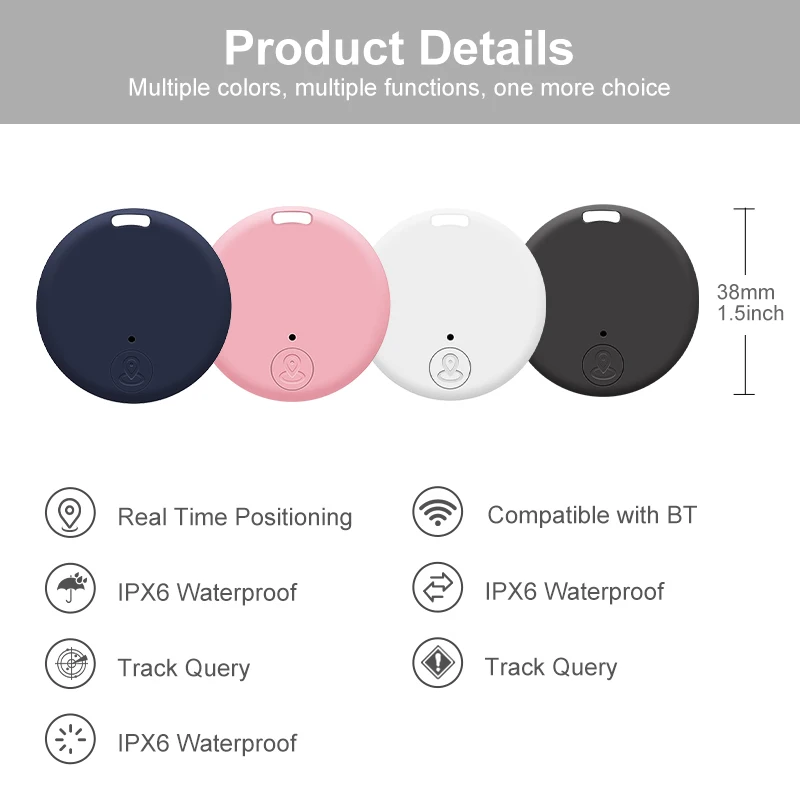 Mini GPS Tracker Apparaat Anti-verloren Herinnering Voor Huisdier Kinderen Tas Sleutel Portemonnee Smart Bluetooth Aangesloten IOS/Android App Finder Locator