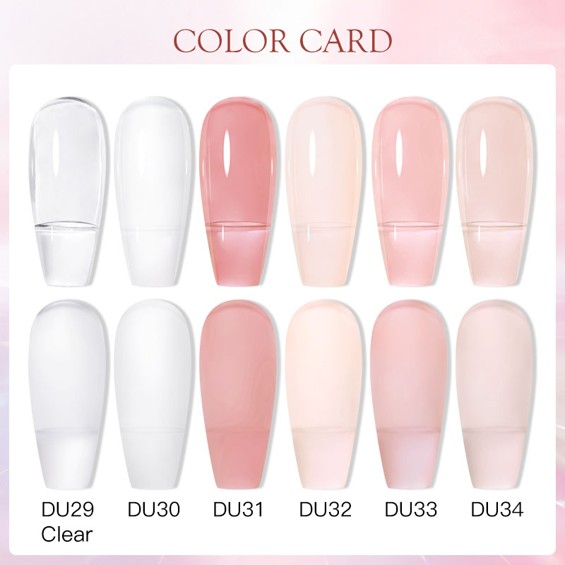Mtssii-Gel de extensión de uñas, esmalte de uñas semipermanente, color rosa brillante, UV, duro, para alargar los dedos, Blanco claro, Nude, 10/20ml
