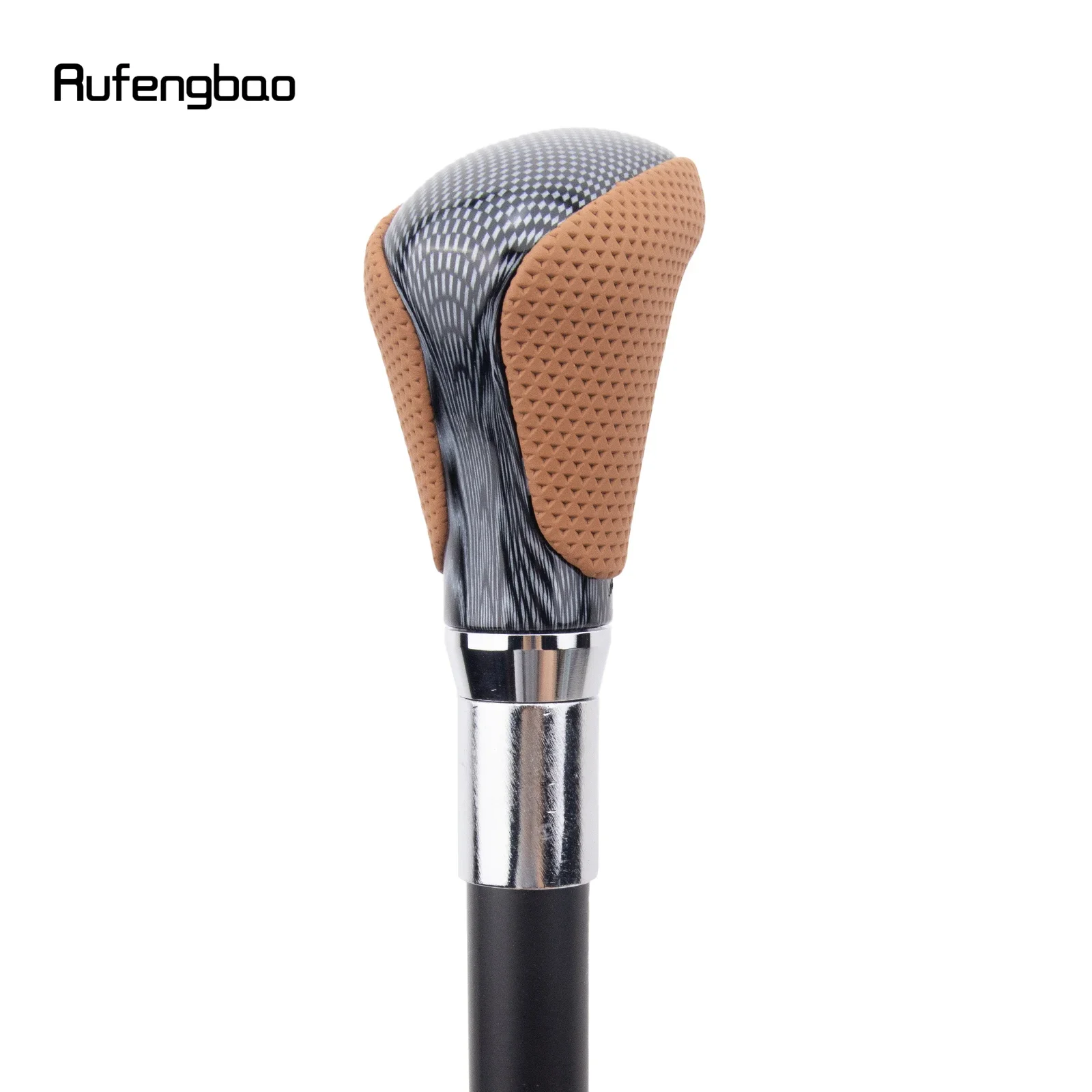 Braun Schwarz Leder Weiß Gehstock Mode Dekorativer Gehstock Gentleman Elegant Cosplay Cane Crosier 94cm