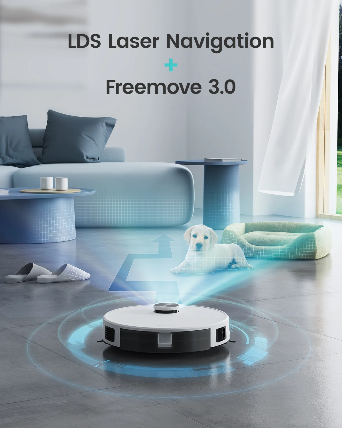 LEFANT M1 Robot aspirateur avec cartographie multi-étages, 4000Pa, batterie 4000 mAh, Navigation LDS, APP/Alexa, appareil ménager intelligent