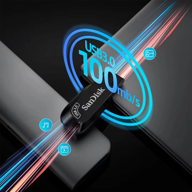 SanDisk-Clé usb 3.0 haute vitesse, support à mémoire de 32gb 64gb 256gb 128gb, lecteur flash de qualité, 100% original