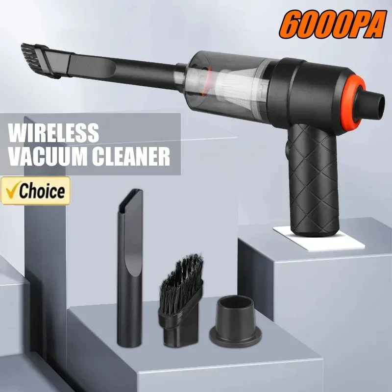 Aspirador de coche inalámbrico de 6000Pa, Robot de limpieza de mano inalámbrico, aspiradoras automáticas, limpiador de succión fuerte para coche