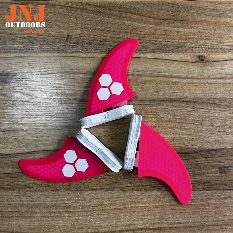 JNJ FCS II Pink Surfboard Fins Mf Medium G5 Large G7 Thruster Made Of Fiberglass And Honeycomb