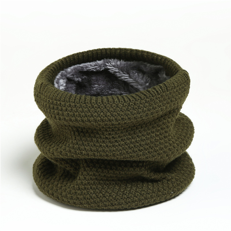 Bufanda de invierno Unisex para hombre y mujer, redecilla de piel de lana tejida con anillo, cubierta para la cara al aire libre, bufandas gruesas y cálidas, decoración de otoño, 2023