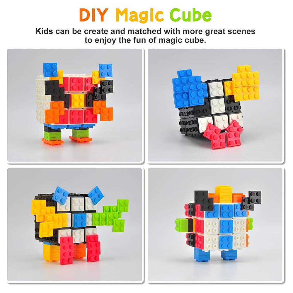 Blocos de construção 3d cubo mágico 3x3x3 diy brinquedo fidget tijolo anti estresse alívio sensorial tdah jogo educativo para crianças adulto