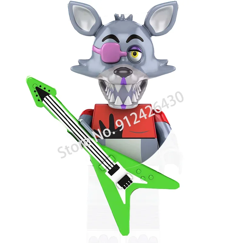 WM6074 WM6097 ミニレンガ FNAF ゲームフィギュアチカボニーフォクシーフレディベアナイトメアボーイスケルトンスリラーアセンブリおもちゃギフト