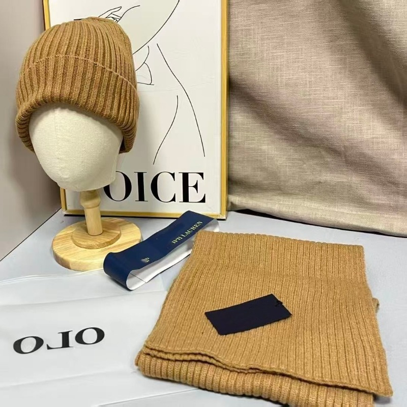Hat and Scarf Two-piece Set Knitted Hat Versatile New Autumn and Winter Solid Color Scarf