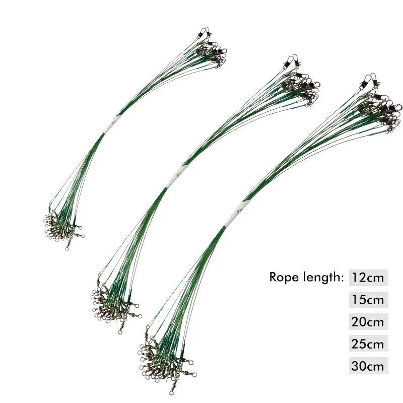 MEREDITH-Linha Anti Bite Aço Pesca, Fio Líder, Acessório Pesca Giratória, Leash Núcleo Chumbo, 15cm-25cm