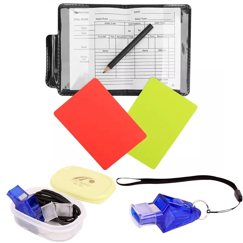 Football Soccer Referee Card Sets Warning Referee Red and Yellow Cards With Wallet Score Sheets Notebook Judge Game Referee Tool
