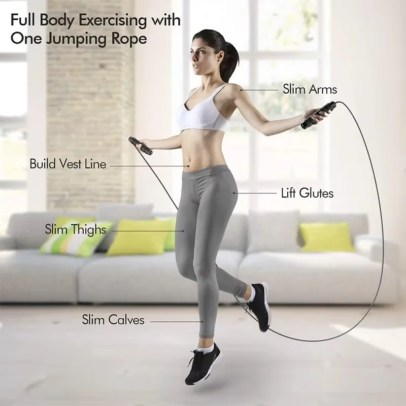 La nueva cuerda para saltar, alambre de acero, ejercicio de saltar, salto ajustable, entrenamiento físico, entrenamiento, equipo deportivo para el hogar, sin enredos