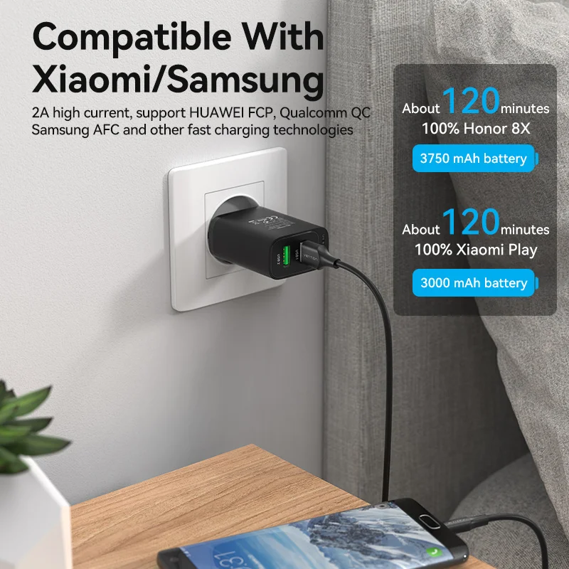 Vention USB 2.0 macho para Micro-B macho 2A Cabo de dados de carregamento rápido para Huawei Samsung Xiaomi Redmi 2A Carregador rápido Cabo de dados USB