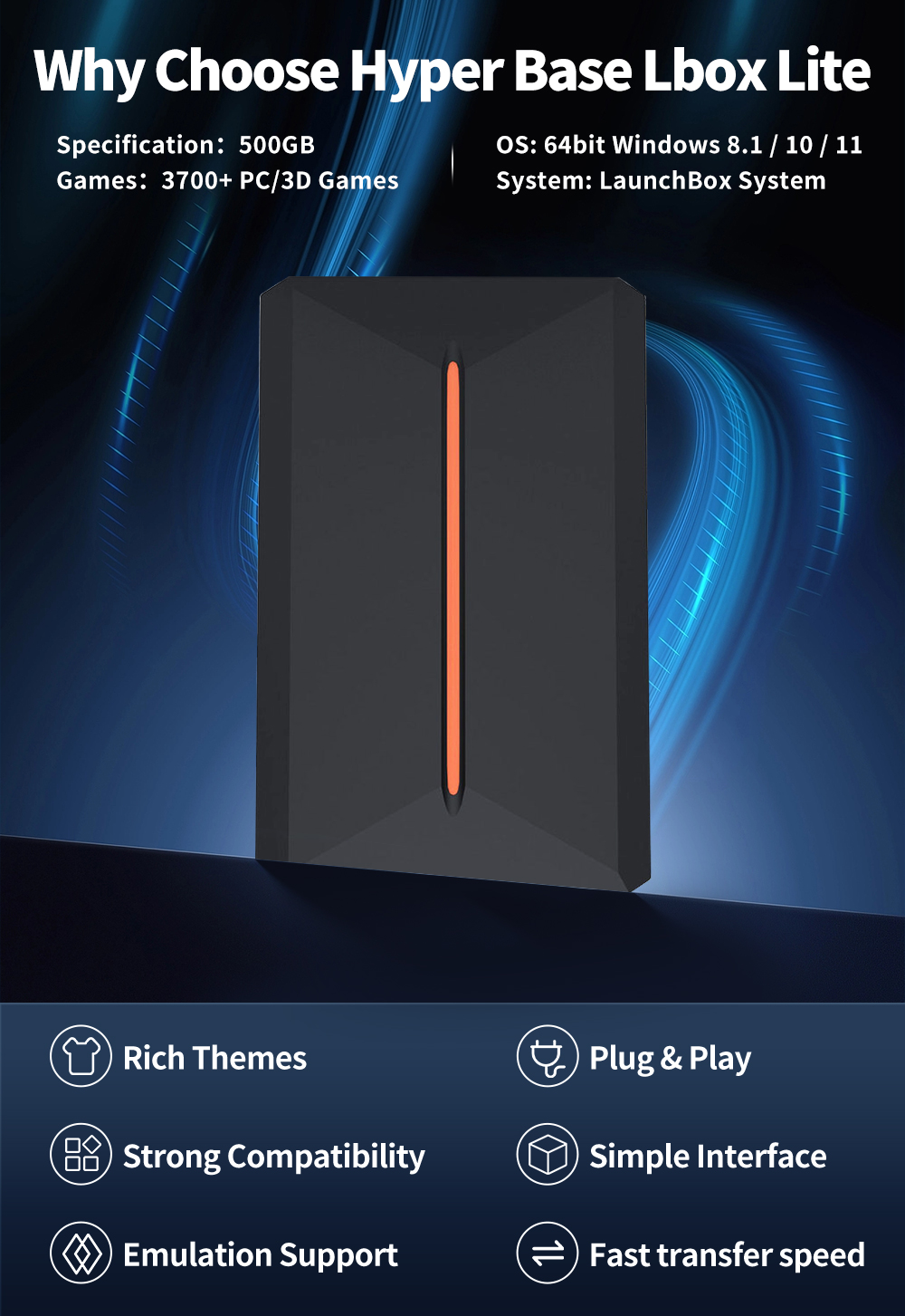 タコッチボックスポータブルゲーム用ハードドライブ,3700個のhdd,3Dゲーム用,ps4,ps3,ps2,wii,wiiu,スイッチ,ゲーマー,500g