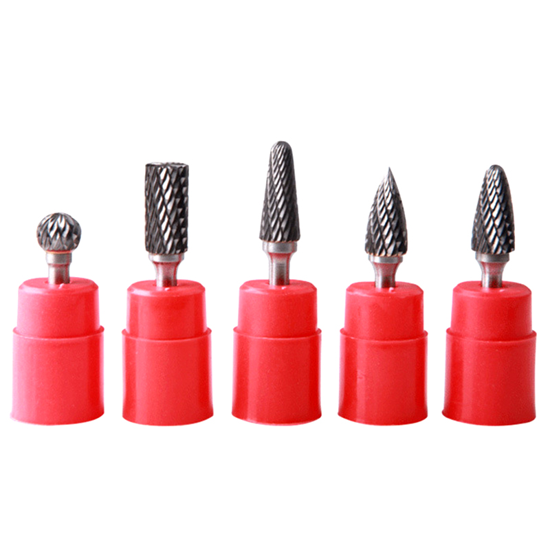 5 stks Dubbele Groef Roterende Bestand 6mm Slijpkop Wolfraamcarbide Burr Frees Boor Set Afwerking Metalen mal