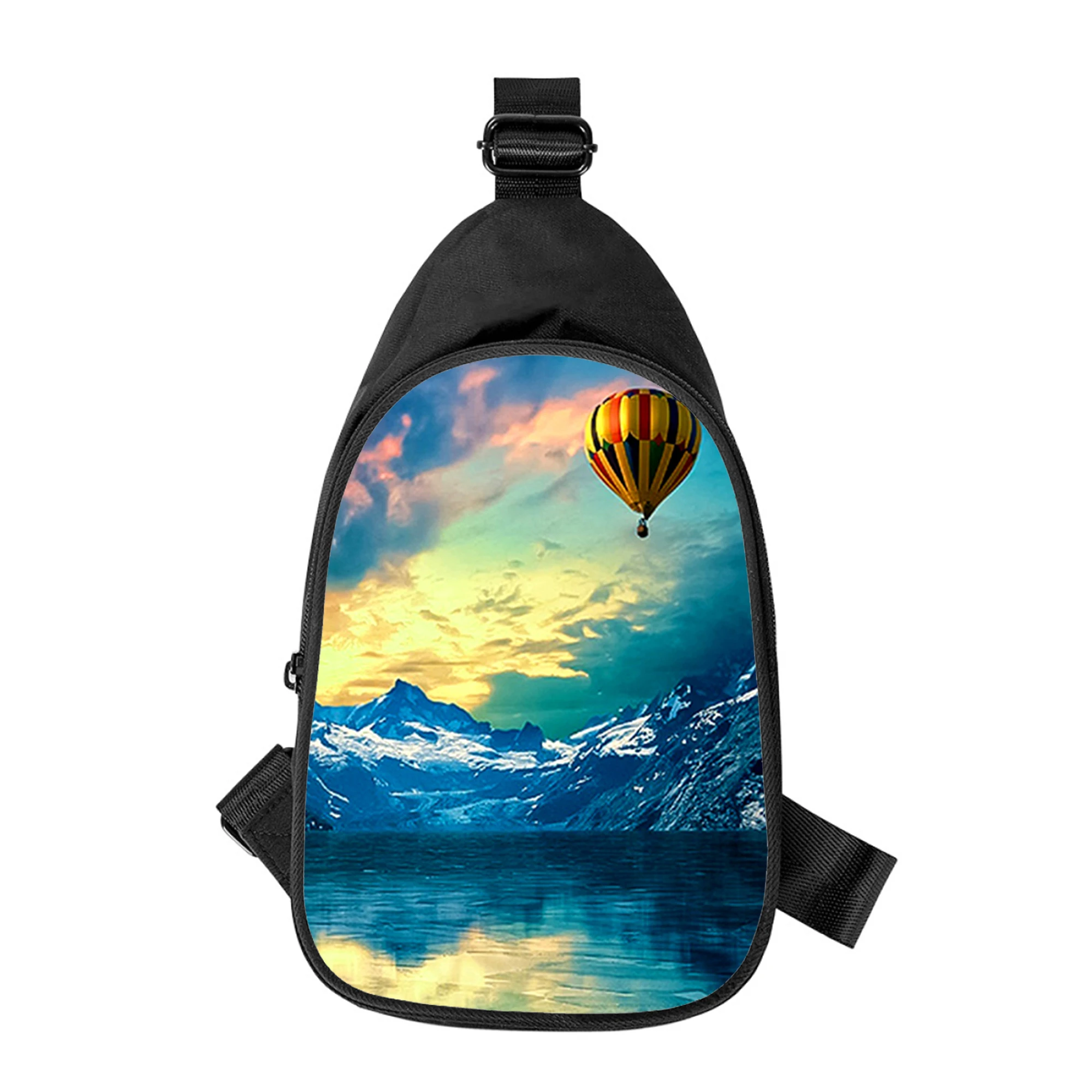 Ho Tair Ballon Himmel 3D-Druck neue Männer Kreuz Brusttasche diagonal Frauen Umhängetasche Ehemann Schule Taille Pack männliche Brust Pack