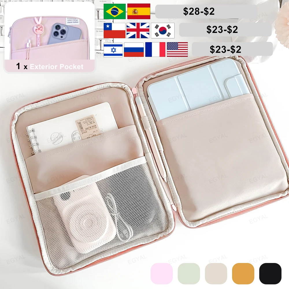 Tablet Sleeve Tas 9-11 inch voor XiaoMi Pad 5 Pro iPad Air Pro 11 10th/9/8/7 10.2 Voor Samsung Huawei Lenovo Schokbestendig Pouch Tassen