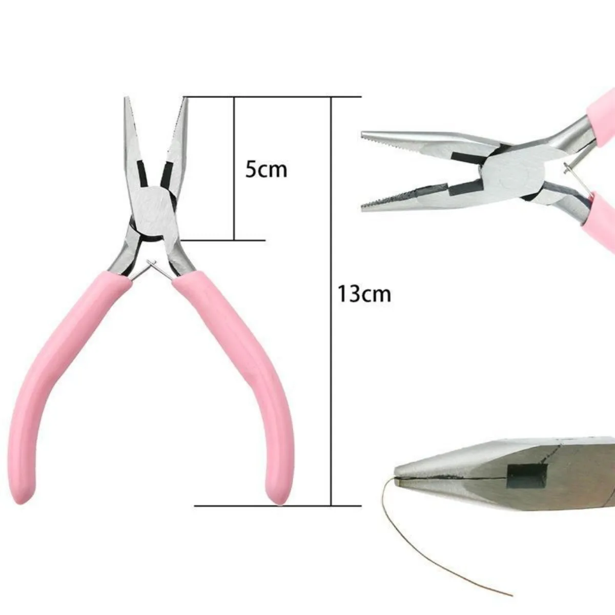 สีชมพูน่ารัก Handle Anti-SLIP Splicing และ Fixing เครื่องประดับคีมเครื่องมือและอุปกรณ์สําหรับ DIY เครื่องประดับทําเย็บปักถักร้อย