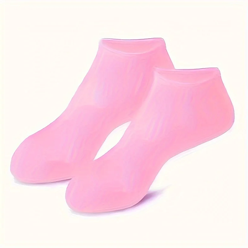 Confezione da 2 calzini idratanti in gel di silicone per piedi secchi e screpolati, nutrienti per la pelle, lubrificanti per la cura dei piedi, calzini da massaggio