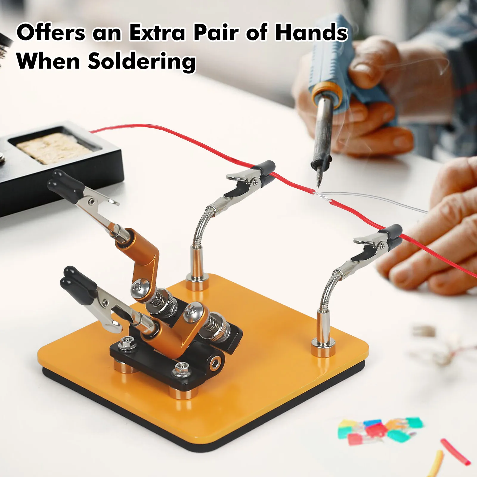 Toolour การประสาน ช่วยมือ 4 Magnetic Universal แขนยืดหยุ่นเชื่อม Assistant PCB Clamp ที่สามมือเชื่อมซ่อมเครื่องมือ