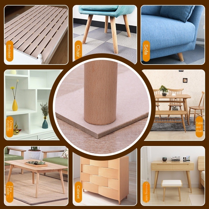 Felt Chair Leg Pads 5mm Thick Floor Scratch Protector Mat Mute Non-slip Self Adhesive Foot Pad for Furniture Accessories
