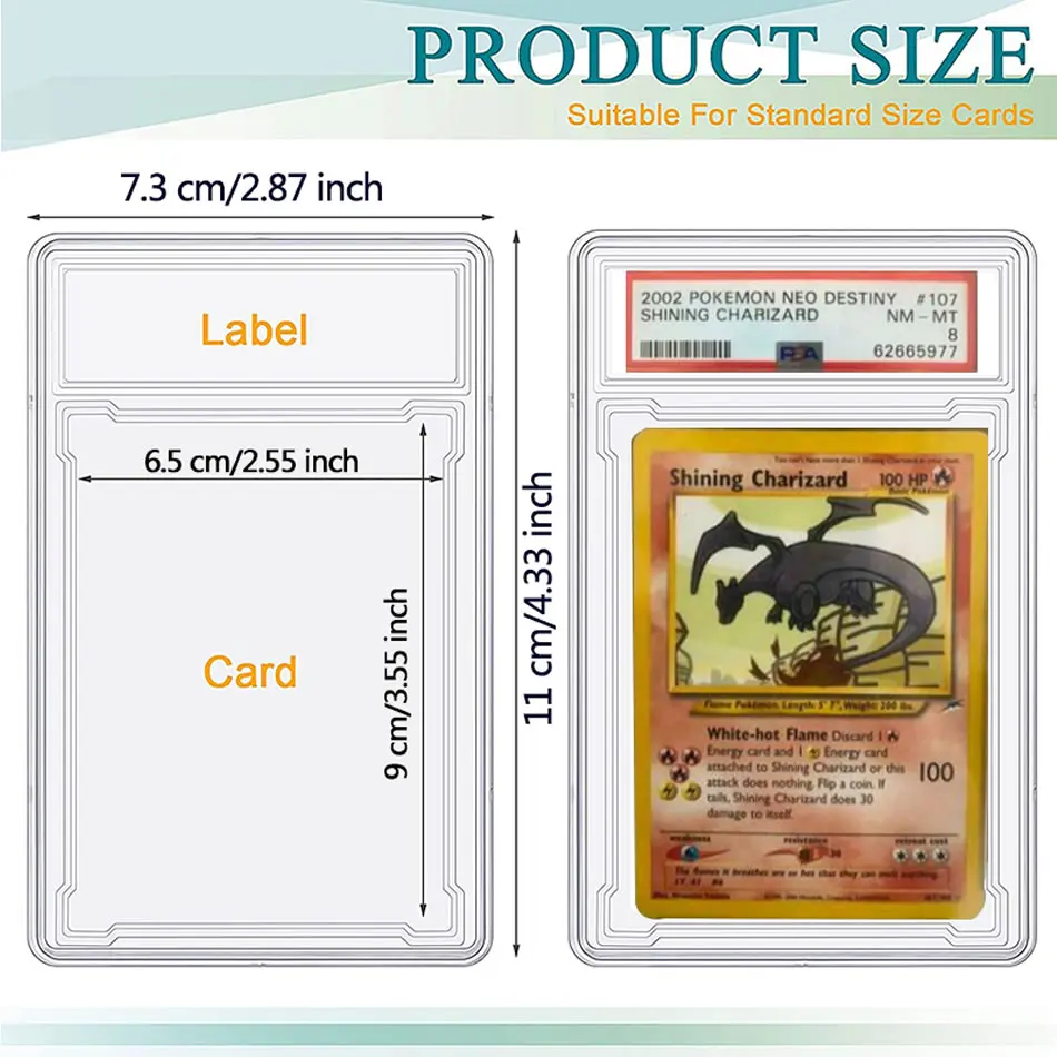 35pt พ็อกเก็ตมอนสเตอร์การ์ด Slab Protector แขน 90x65 มม.เกม Trading เบสบอลกีฬาการ์ดอัลบั้มสะสม hard Binde