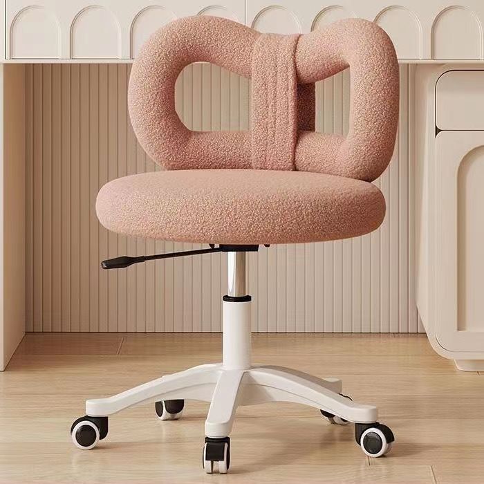 Encosto de veludo para quarto, cadeira de maquiagem de fada, banco com laço, manicure, penteadeira, mesa, escritório, casa, cadeira giratória