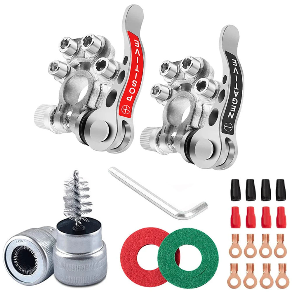 Borne de batterie de voiture, bornes de batterie à déconnexion à dégagement rapide, cosses de fil de cuivre, Kit de connexion à vis de serre-câble pour bateau automobile